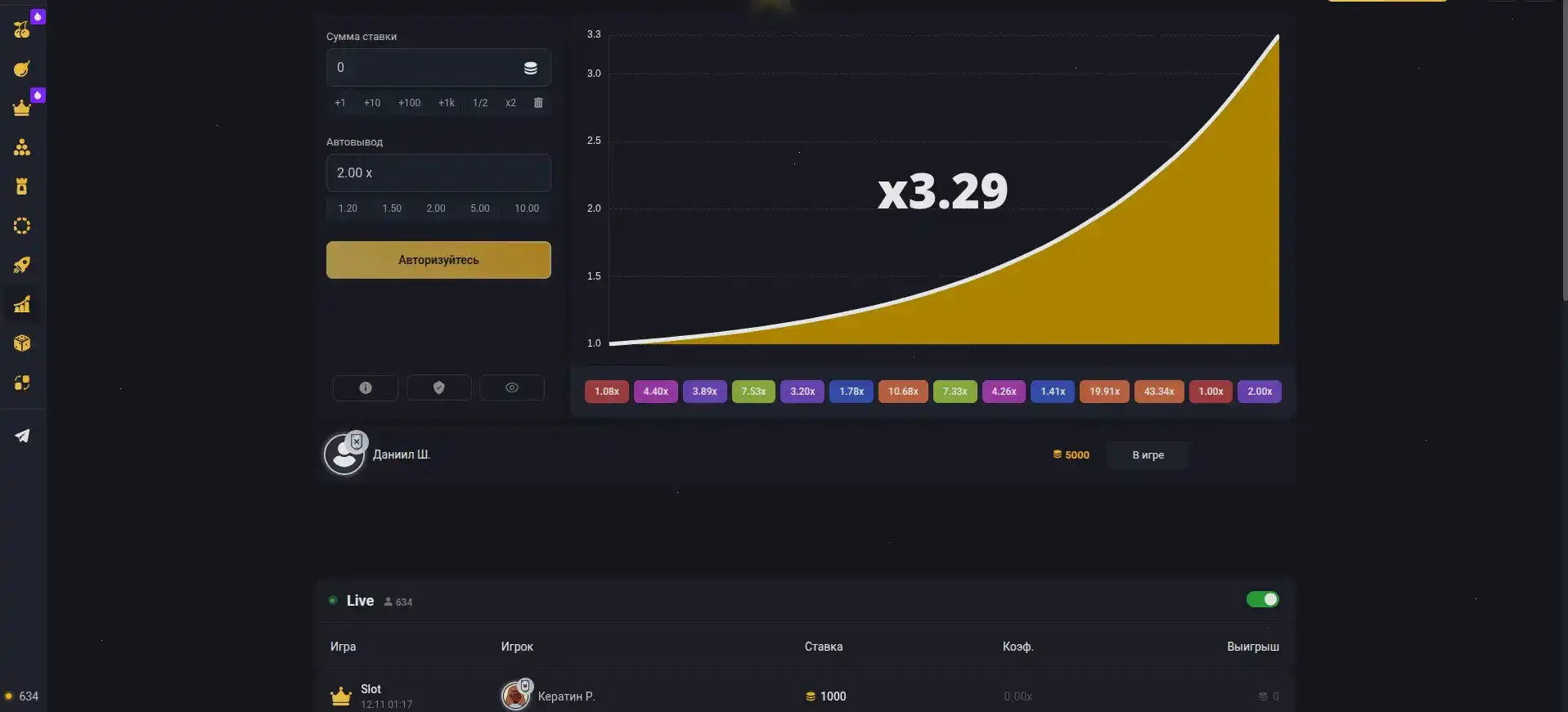 Турнирная таблица и призовой фонд в Platinum casino